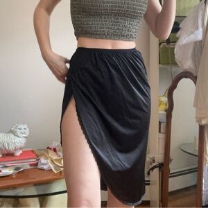 Vanity Fair Black Asymmetrical Wrap Midi Skirt